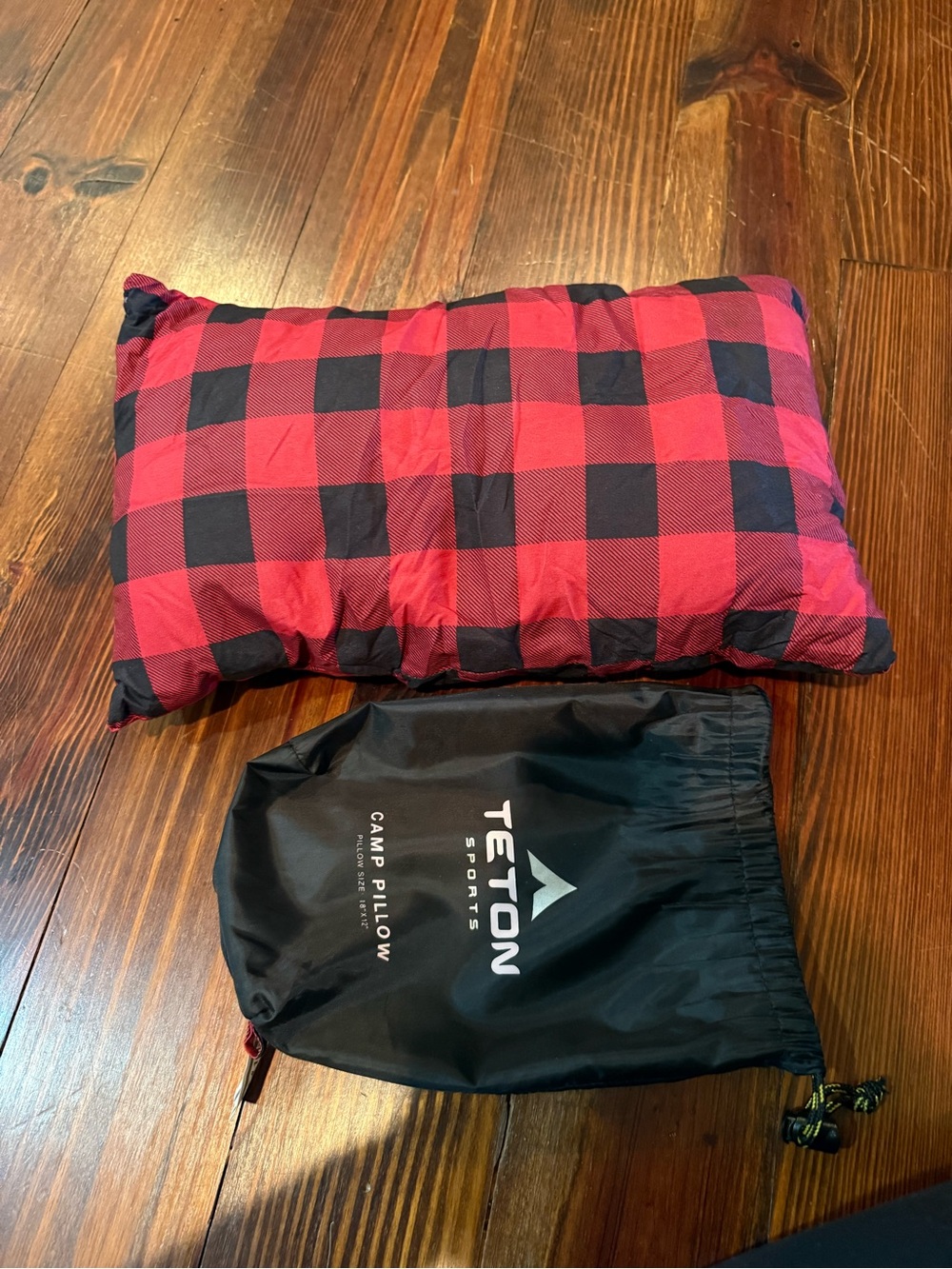 Teton Red & Black Buffalo Check Camping Pillow